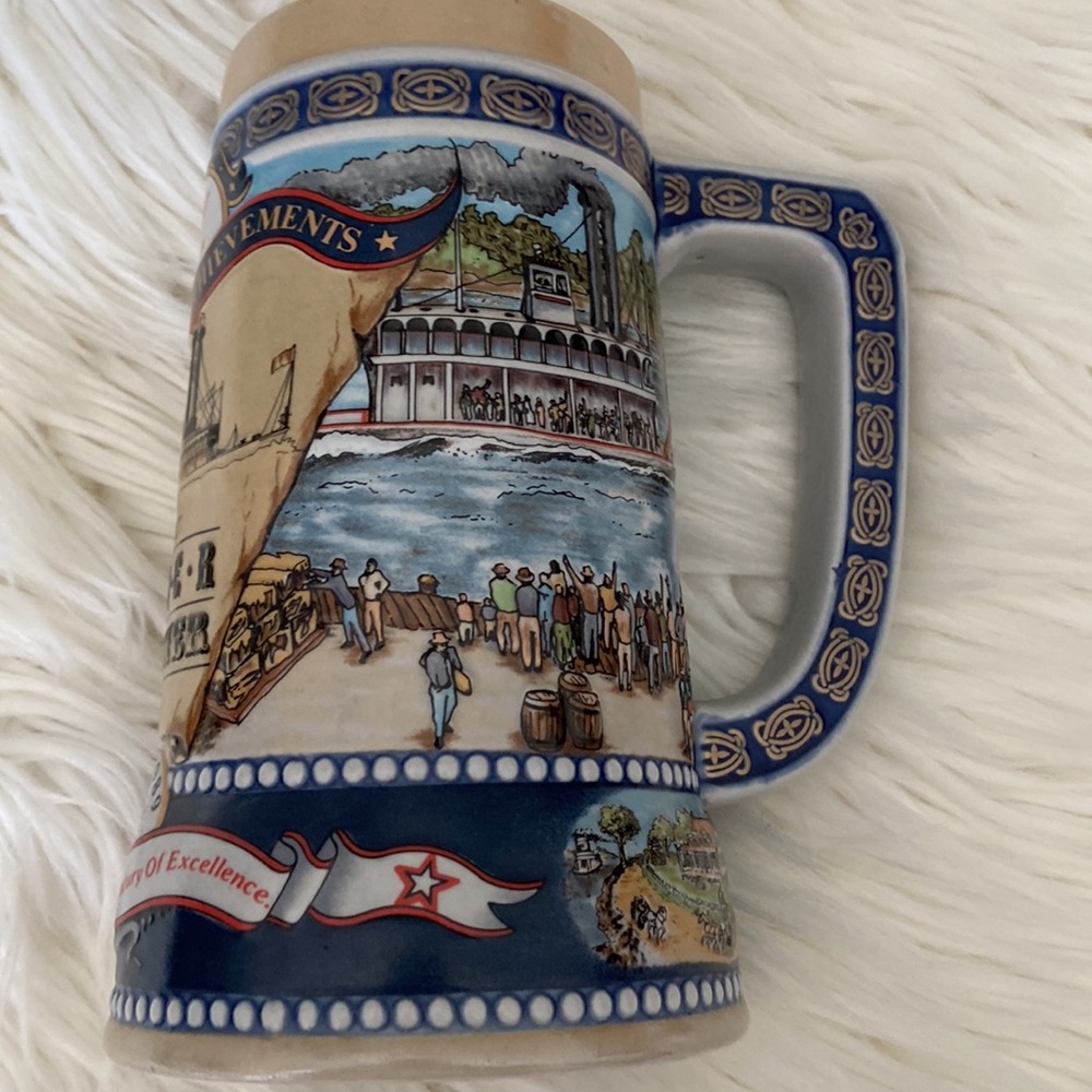 MILLER HIGH LIFE STEIN THE FIRST RIVER STEAMER 1807 #4 IN SERIES EXCELLENT COND! - Picture 7 of 7